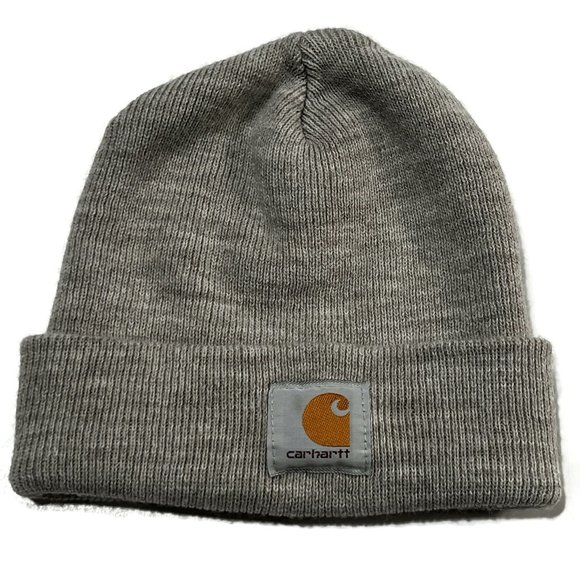 Carhartt Knit Cuffed Beanie Hat Light Gray A18 Watch Classic Canada Made - Picture 1 of 4